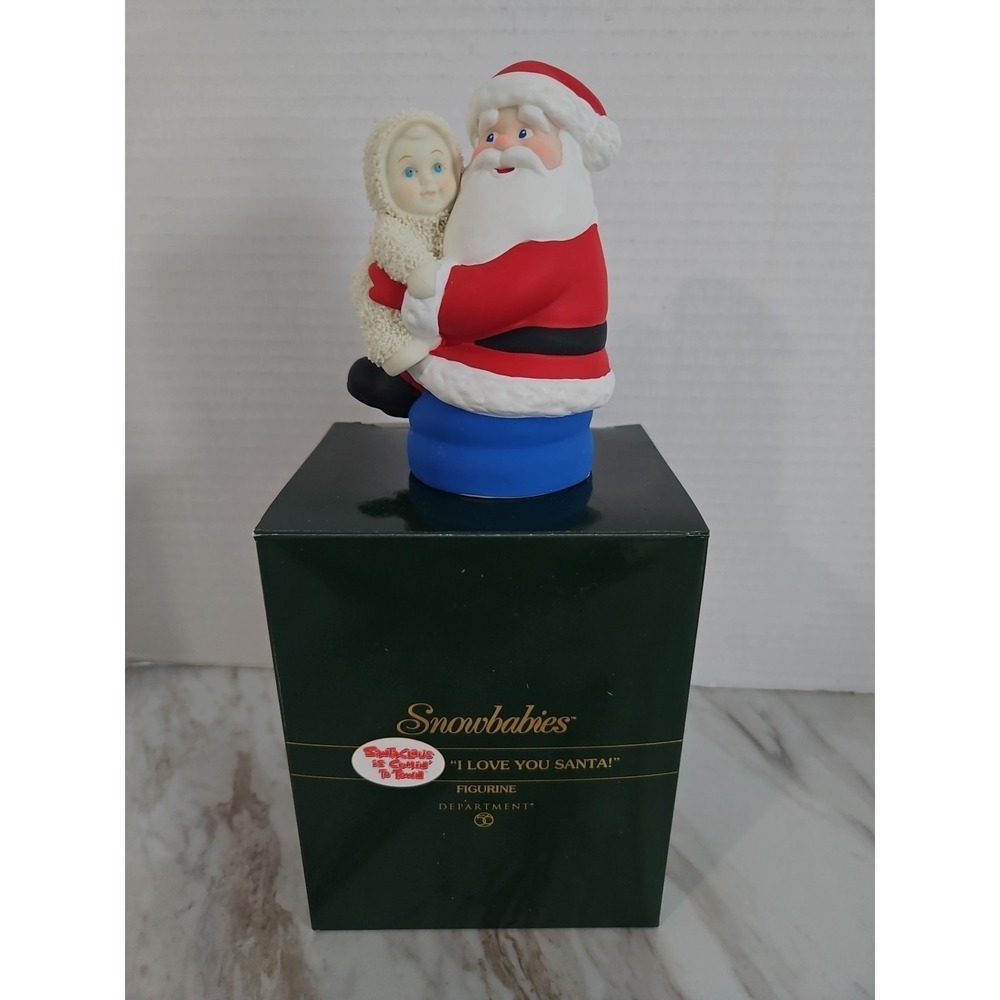 Dept 56 Snowbabies Santa Figurine, I love you Santa! Retired Department 56